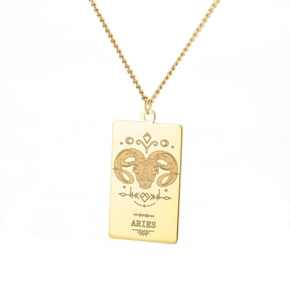 Stainless Steel Zodiac Astrology Sign Necklace - Picture 5 of 16
